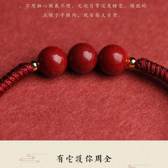 Hand-Woven Cinnabar Small Beads Bracelet