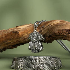 5-Mukhi Hanuman Kada with 5-Munjai Hanumna Pendant with Chain
