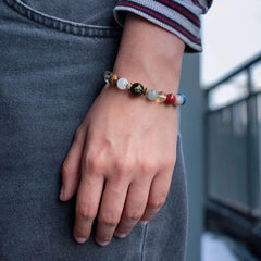 Natural Beads Om Bracelet