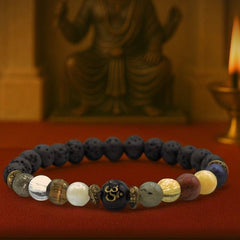 Natural Beads Om Bracelet