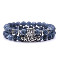 Natural Stone Owl Bracelet