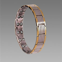 Ultra Strength Magnetic Therapy Bio Bracelet for Boys & Men (Silver & Gold)