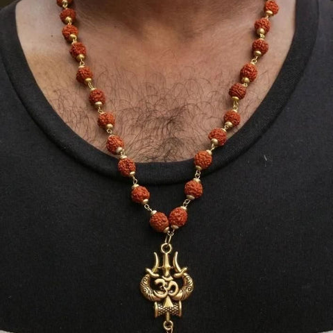 Panchmukhi Rudraksha OM Shiva Trishool Mala